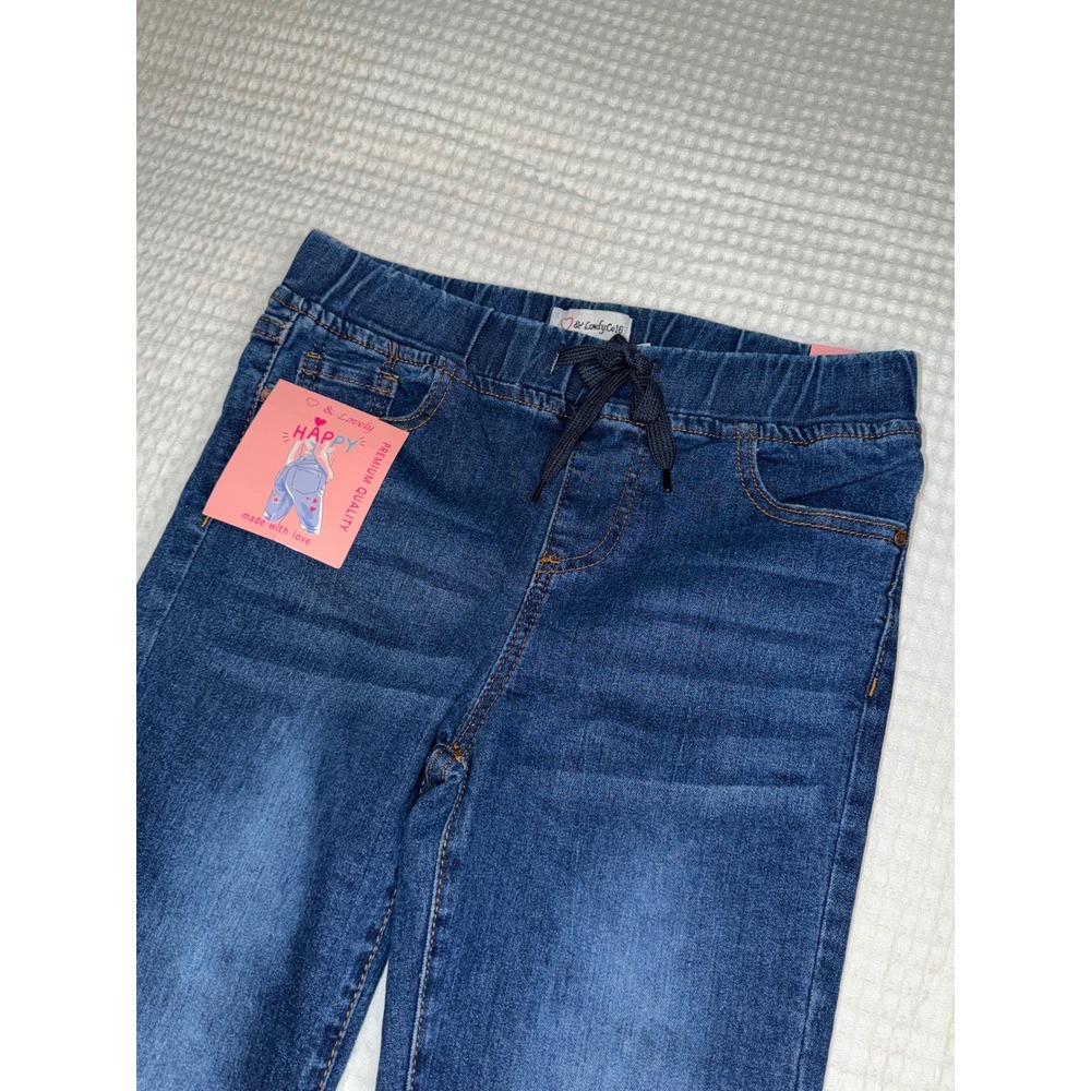 Lovely Co Skinny Jeans Girls Size 16 Blue Pull On Elastic Waist HL-6272DK